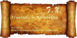Trestyén Nikoletta névjegykártya
