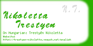 nikoletta trestyen business card