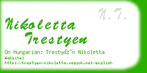 nikoletta trestyen business card